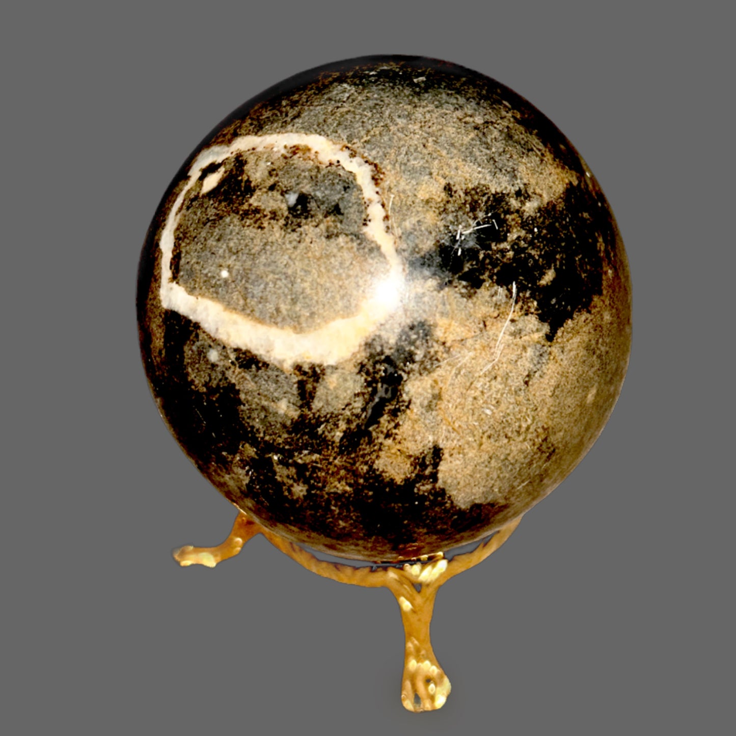 Ocean Jasper Specimen — Orbicular Patterns, Madagascar Single-Source, 315g — detail view