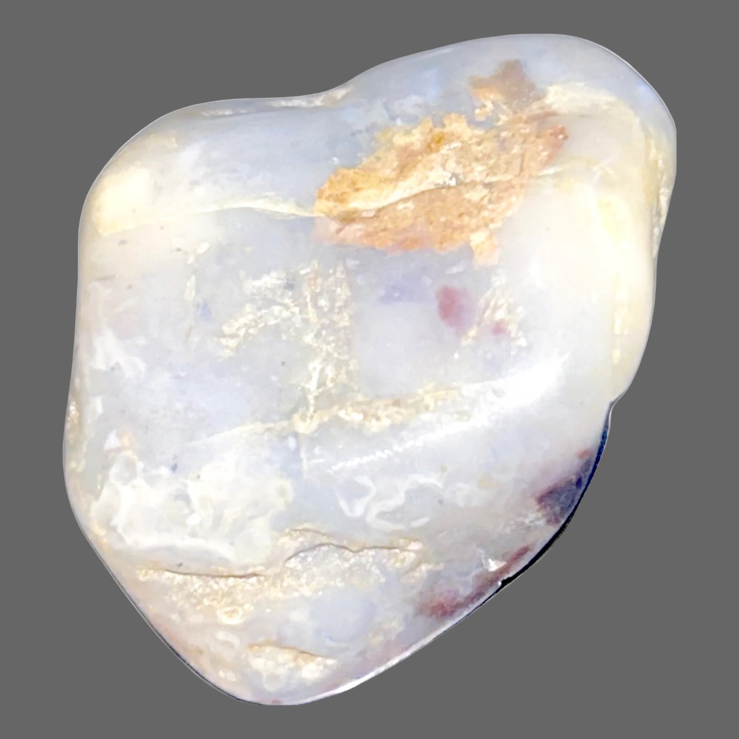 Blue Chalcedony Specimen — Soft Misty Blue, Translucent, 26g — detail view