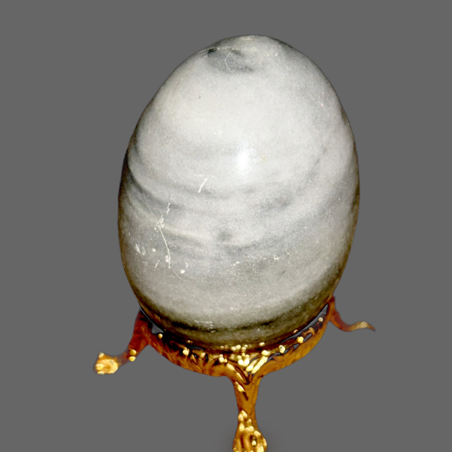 Marble or Alabaster Stone Egg — Symbol of Timeless Calm and Gentle Strength-180g — detail view