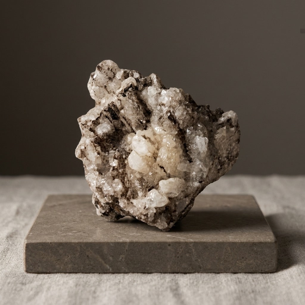 Calcite & Strontianite Crystal Cluster — Compact Natural Formation, 65g — main view
