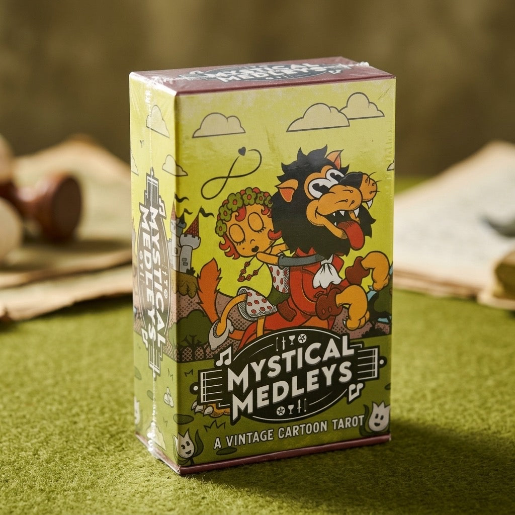 Mystical Medleys Vintage Cartoon Tarot Deck — 78-Card, 1930s Rubber Hose Style — detail view