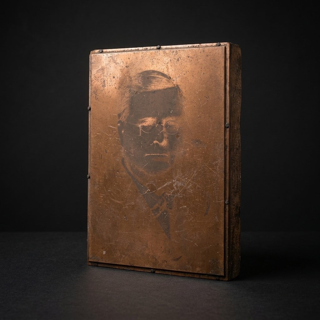 Theodore Roosevelt Portrait Printing Plate — detail view