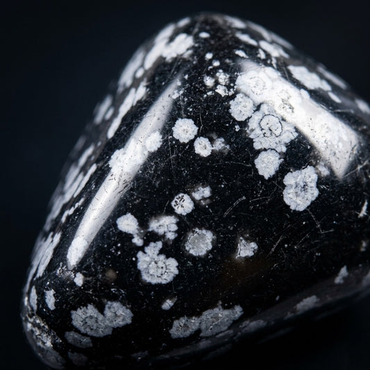 Snowflake Obsidian Specimen — Black Volcanic Glass, Cristobalite Inclusions, 11g — main view