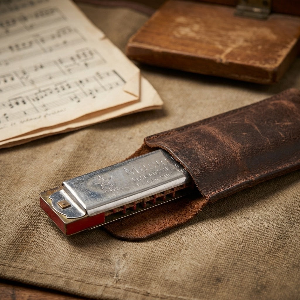 Music Master “Extra Full Tone” Vintage Harmonica — Made in Japan, Mid-Century — detail view
