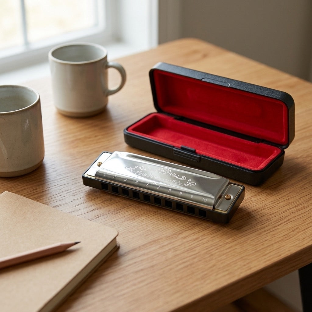 Mugig 10-Hole Diatonic Harmonica — Key of C, Silver Finish — detail view
