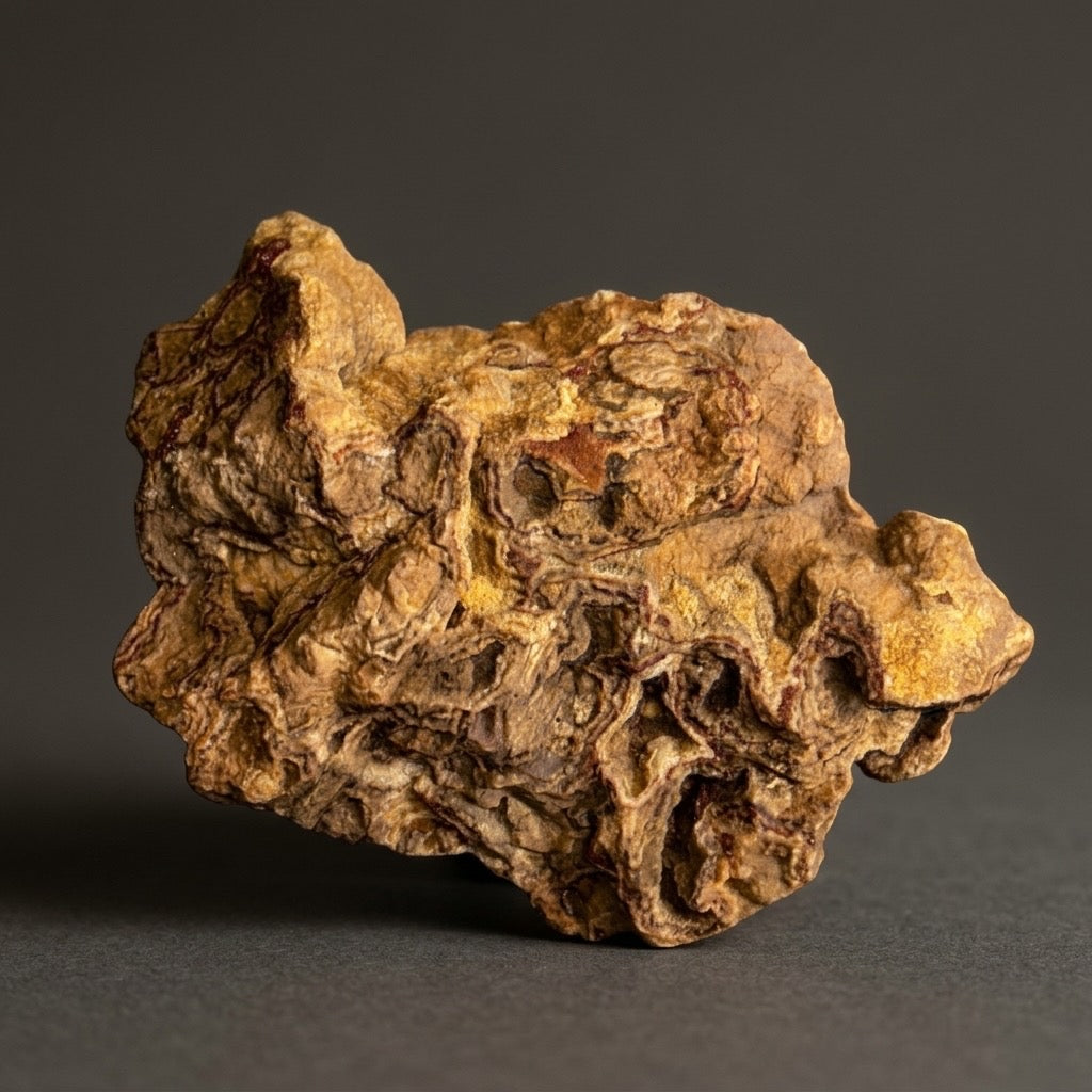 Septarian Concretion — Large Natural Nodule, Mineral-Filled Fracture Network, 1,324g (2.92 lb) — detail view