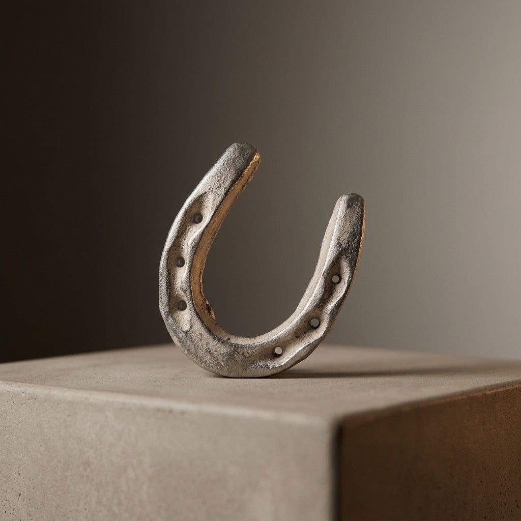 Vintage Cast Iron Horseshoe — detail view