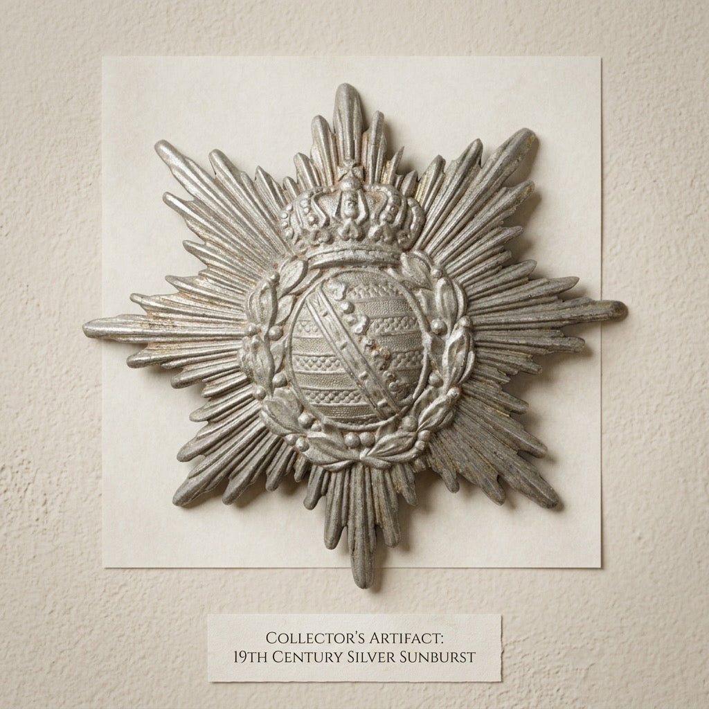 Imperial German Saxon Pickelhaube Star Wappen Badge — main view