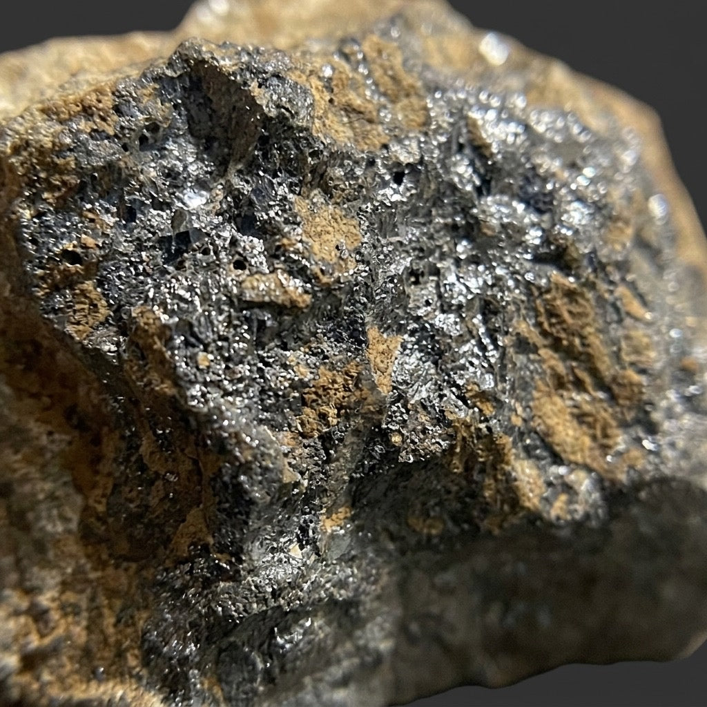 Silver Shadow — Molybdenite Mineral Specimen — detail view