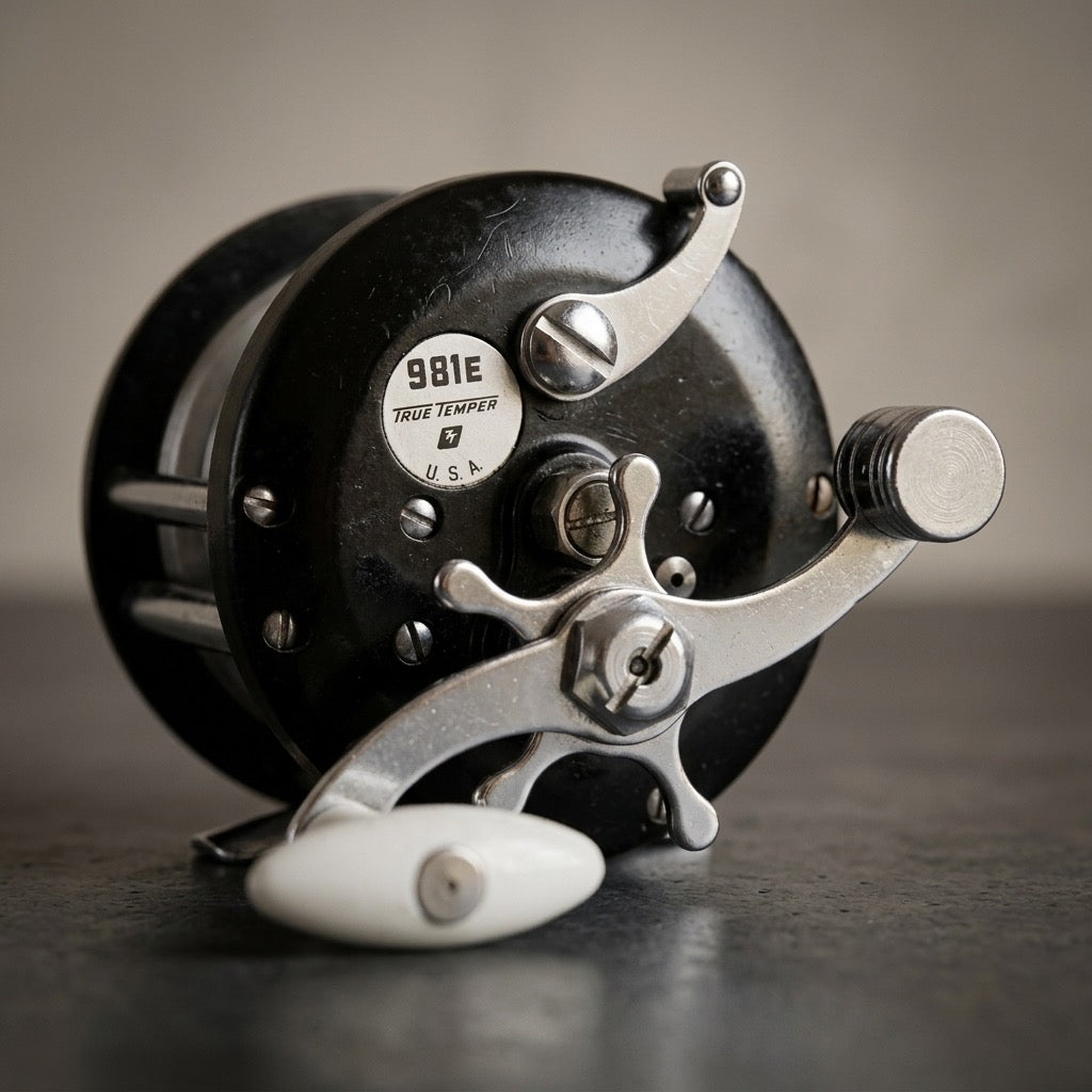 True Temper 981E Vintage Baitcasting Reel — American-Made, Star Drag — detail view