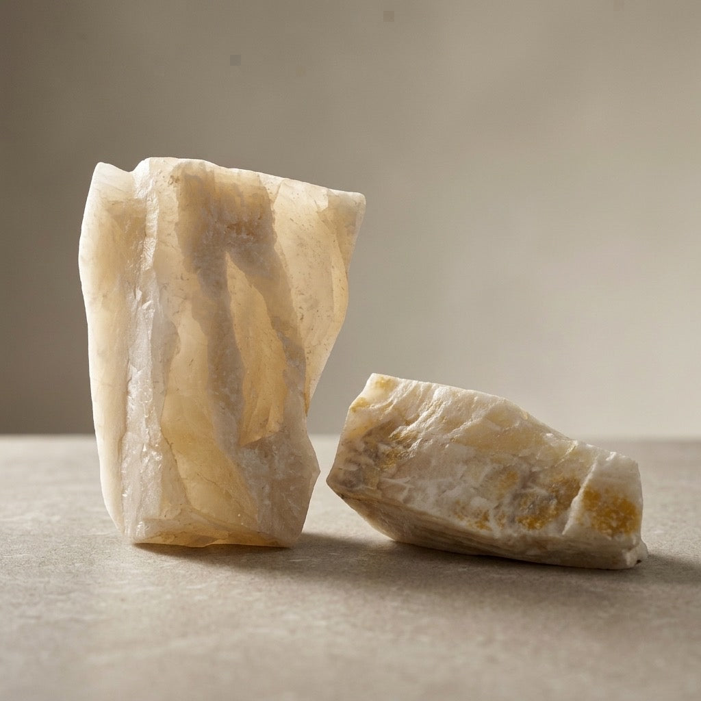 Honey Calcite Fragment Pair — Raw, Warm Amber Tones, 16g — main view