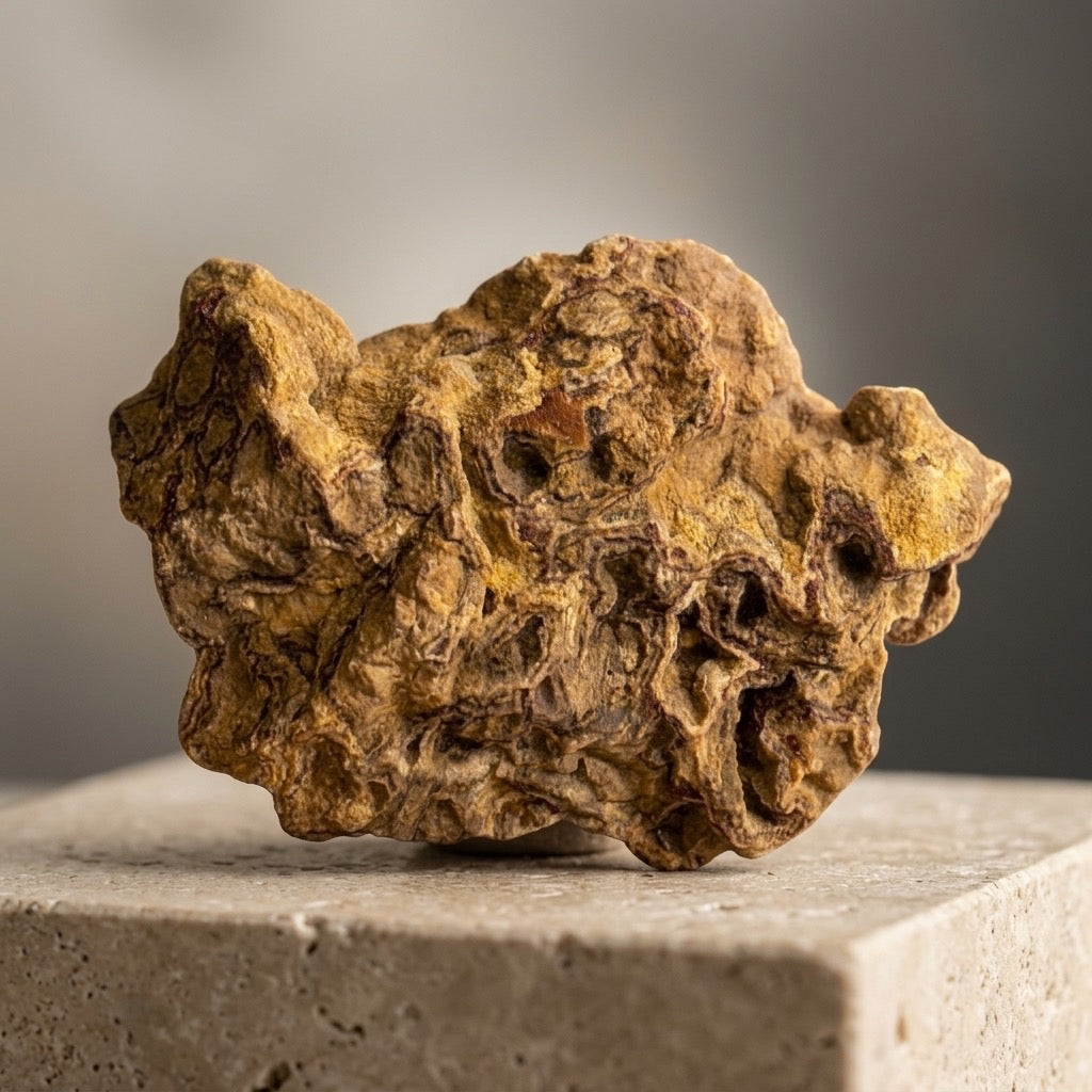 Septarian Concretion — Large Natural Nodule, Mineral-Filled Fracture Network, 1,324g (2.92 lb) — detail view