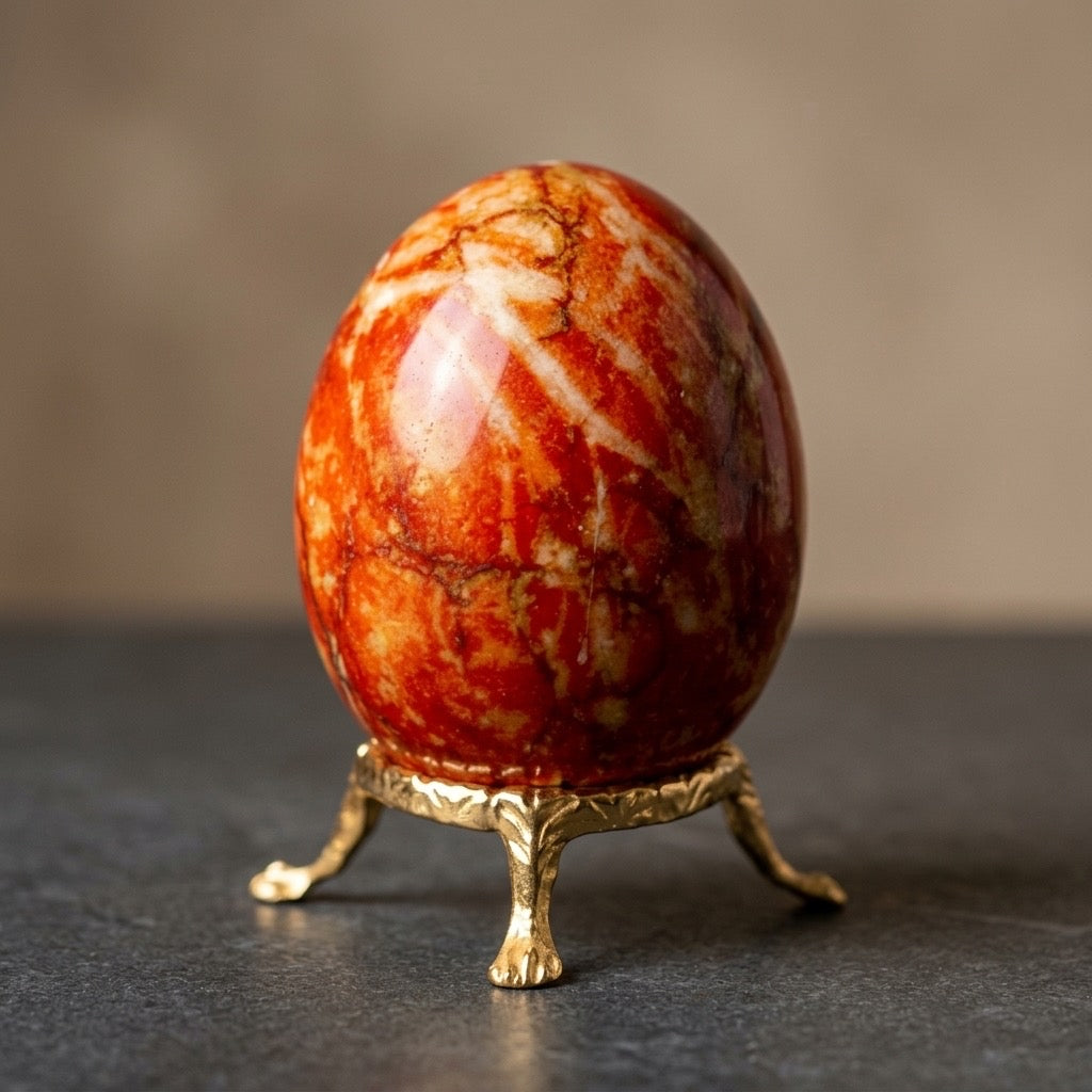 Red Jasper Egg — Deep Earthy Red, Iron-Rich Microcrystalline Quartz, 149g — main view