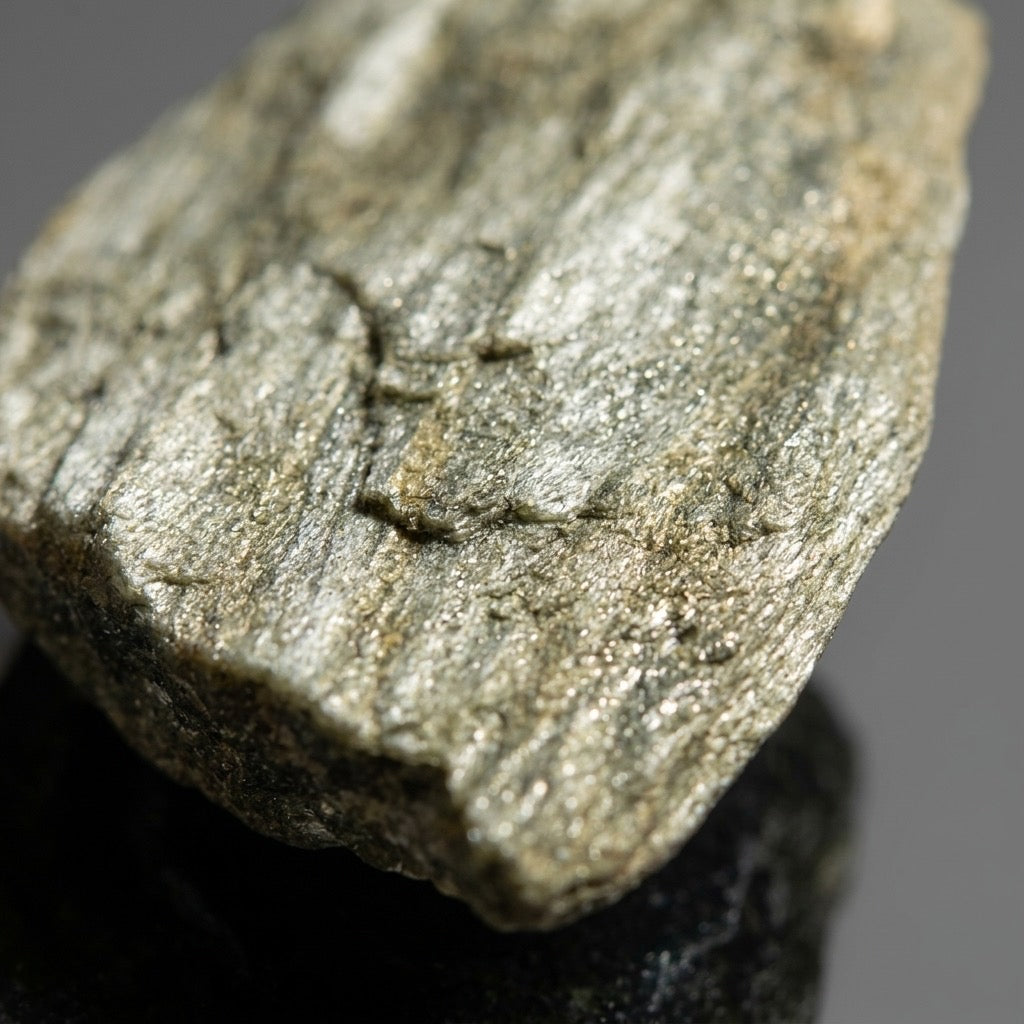 Ancient Foliated Schist — Layered Metamorphic Stone, 38g — detail view