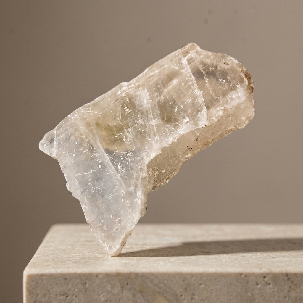 Selenite Gypsum Crystal Specimen — Natural Tabular Crystals, Clear to White, 971g (2.14 lb) — main view