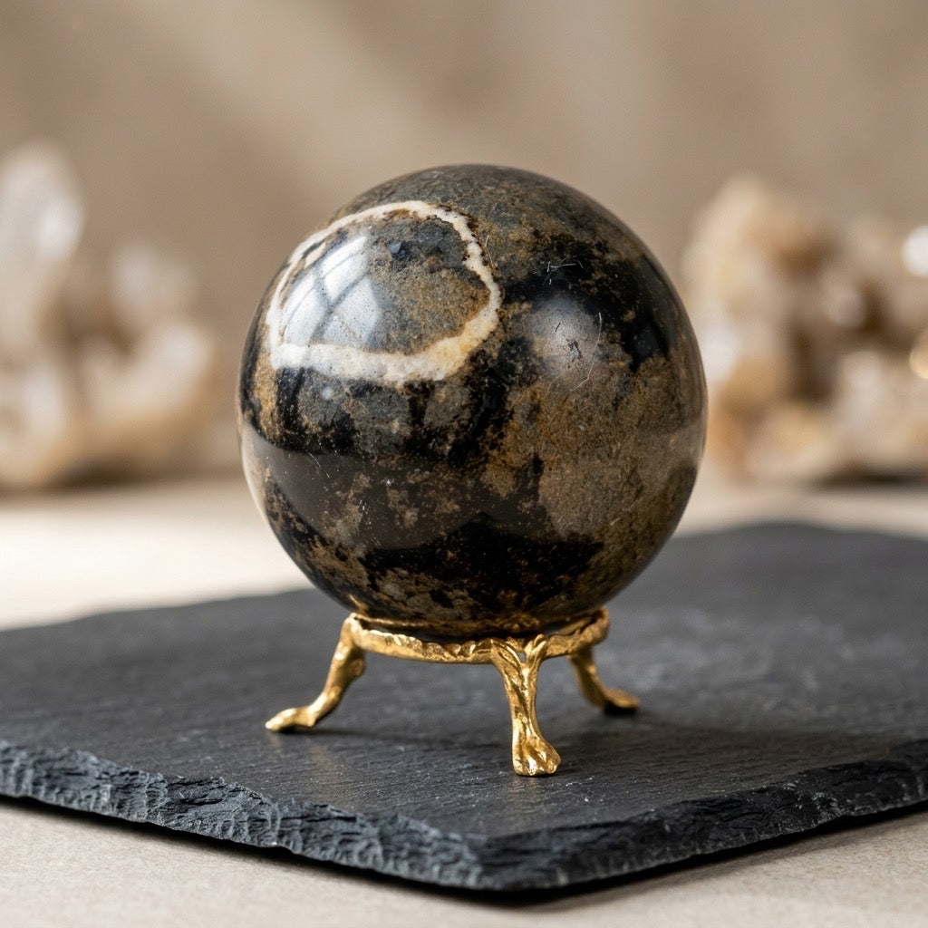 Ocean Jasper Specimen — Orbicular Patterns, Madagascar Single-Source, 315g — detail view