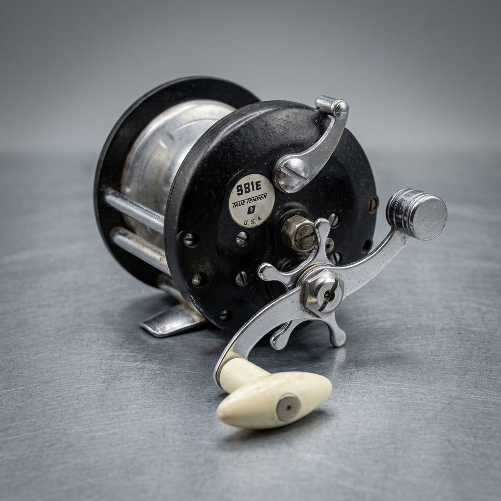 True Temper 981E Vintage Baitcasting Reel — American-Made, Star Drag — detail view