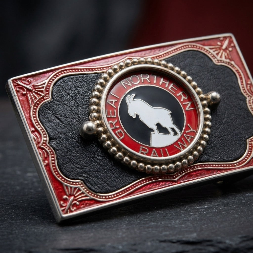 Great Northern Railway Belt Buckle — detail view