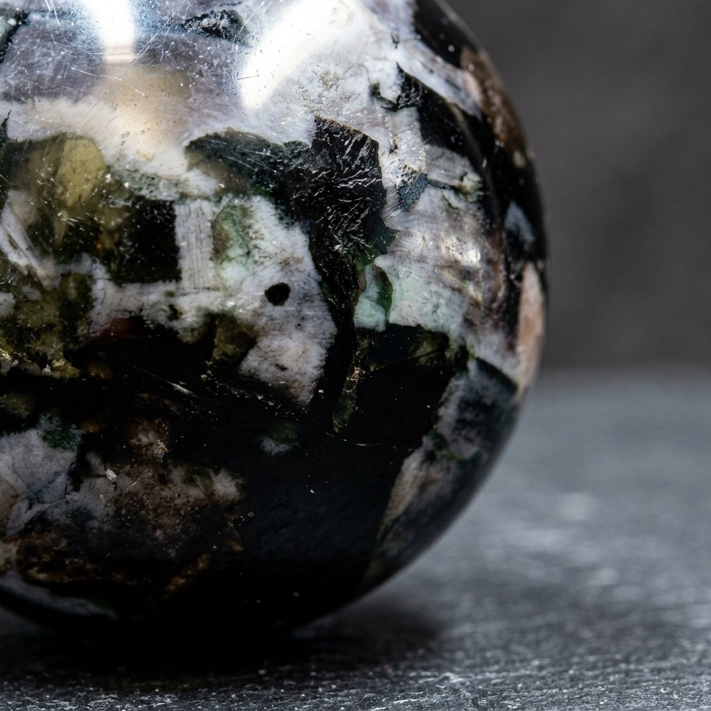 Twilight Rift — Indigo Gabbro Polished Specimen — detail view
