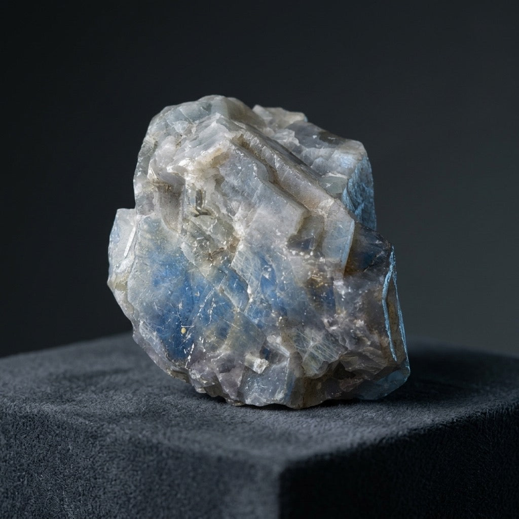Blue Calcite Specimen — Pale Aqua, Waxy Luster, 328g — main view