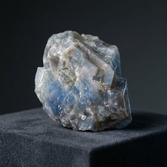 Blue Calcite Specimen — Pale Aqua, Waxy Luster, 328g — main view