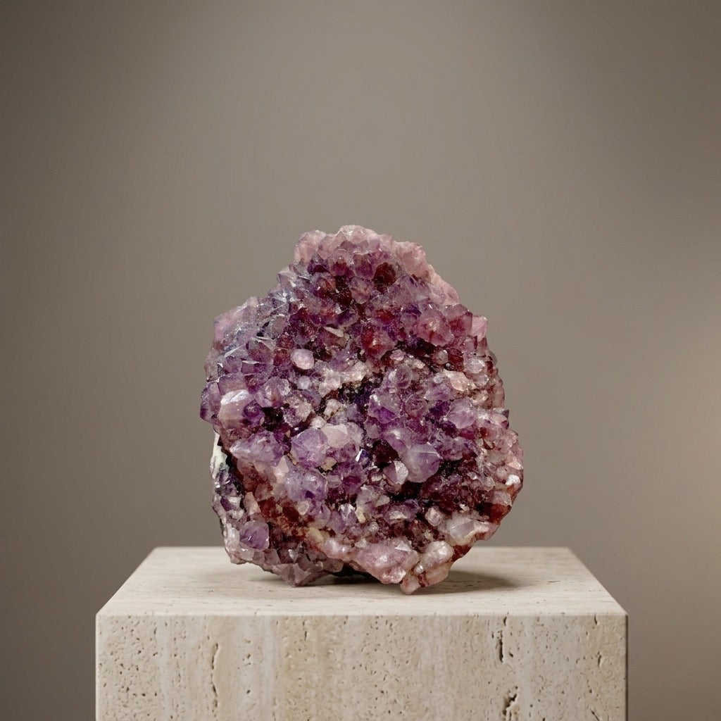 Natural Amethyst Quartz Cluster — Purple Points, Raw Geological Specimen, 227g — detail view