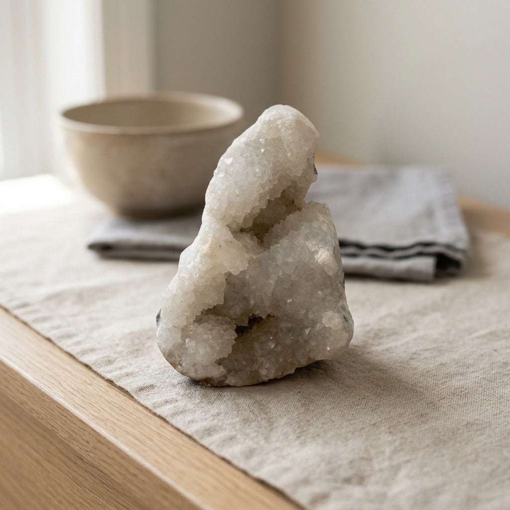 Quartz Crystal Cluster — Natural Points & Terminations, Free-Standing, 210g — detail view