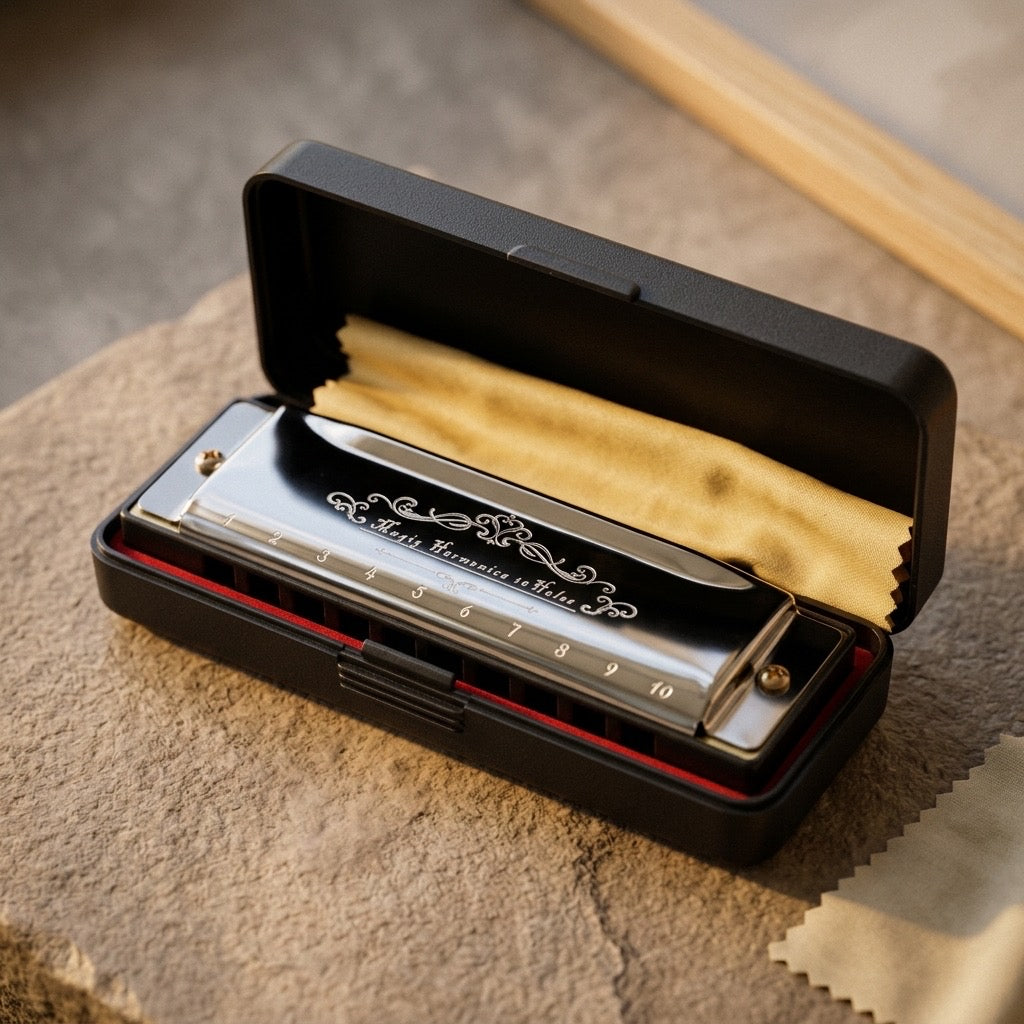 Mugig 10-Hole Diatonic Harmonica — Key of C, Silver Finish — main view