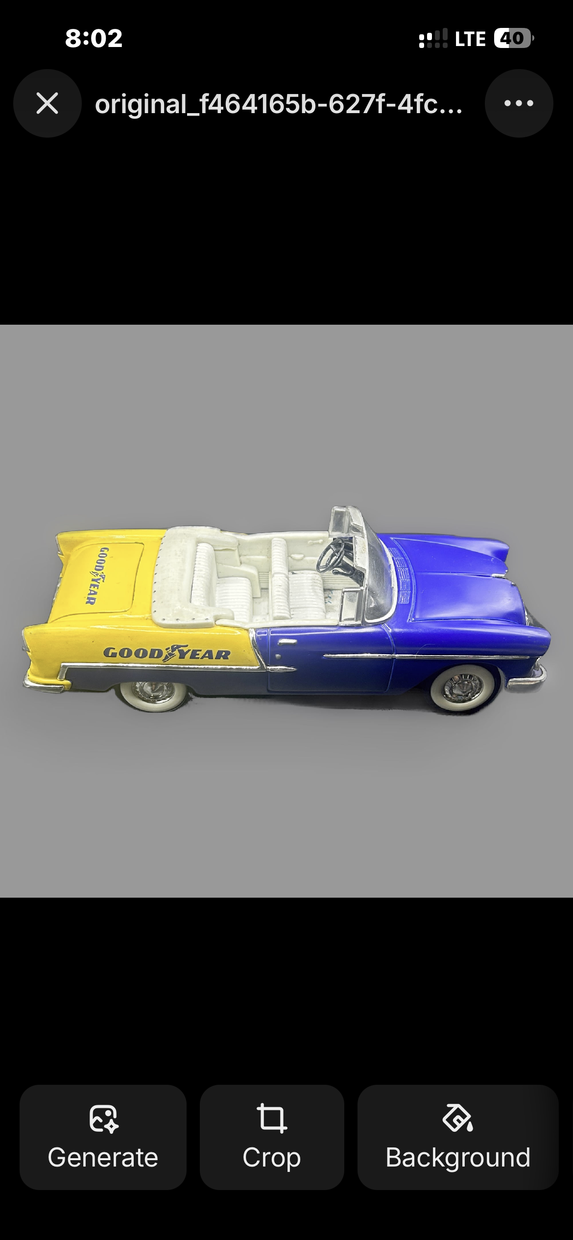 Danbury Mint 1955 Chevrolet Bel Air Convertible Goodyear Edition — detail view