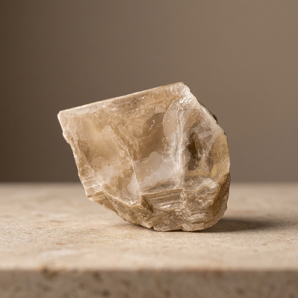 Silver Leaf Shimmer — Muscovite Mica Crystal Specimen — detail view