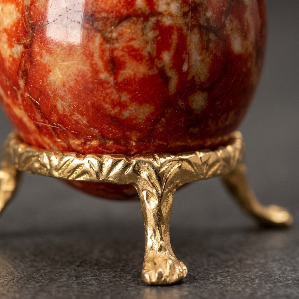 Red Jasper Egg — Deep Earthy Red, Iron-Rich Microcrystalline Quartz, 149g — detail view