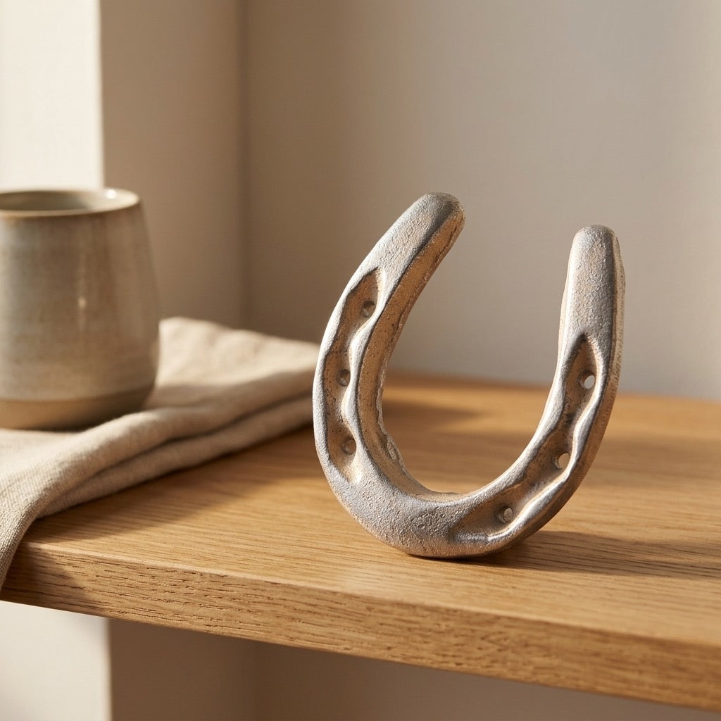 Vintage Cast Iron Horseshoe — detail view