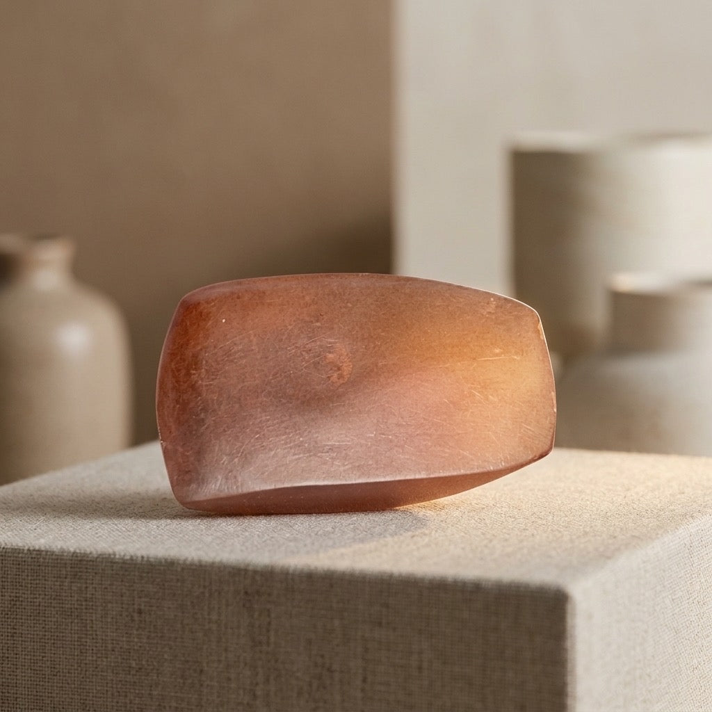Ground Stone Celt — Prehistoric Hand Tool, Ground & Polished Edge, 42g — detail view