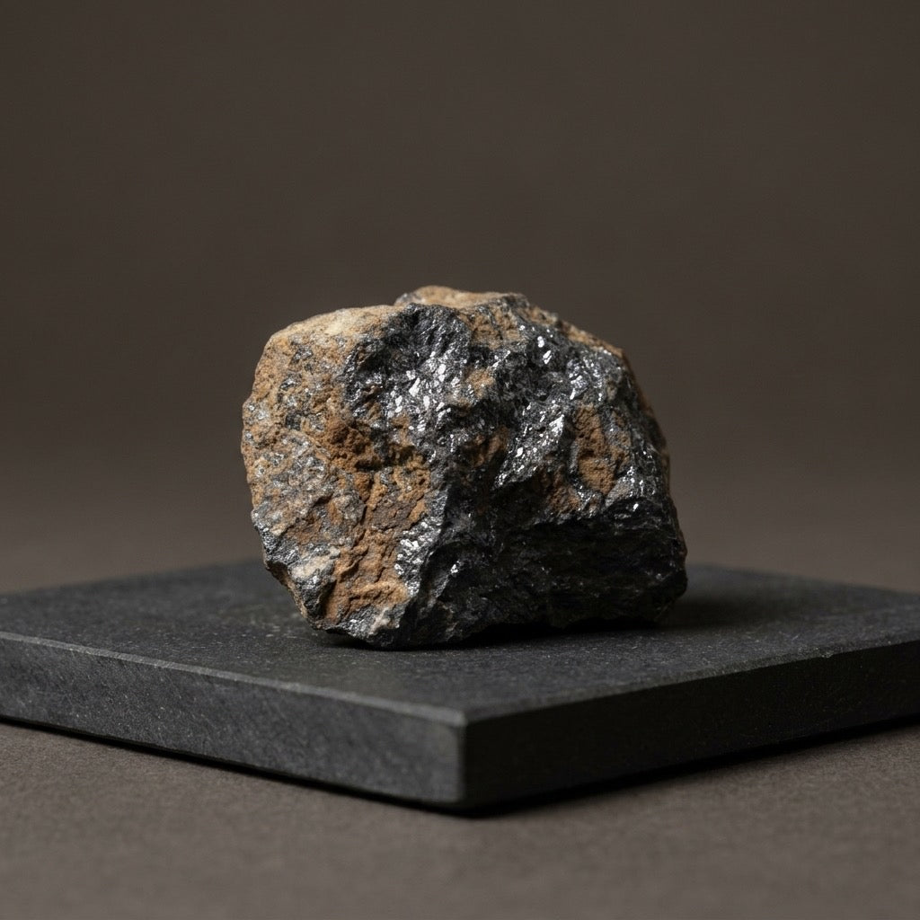 Silver Shadow — Molybdenite Mineral Specimen — detail view