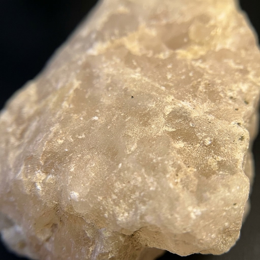 Raw Rose Quartz Specimen — Blush Pink, Unpolished, 487g — detail view