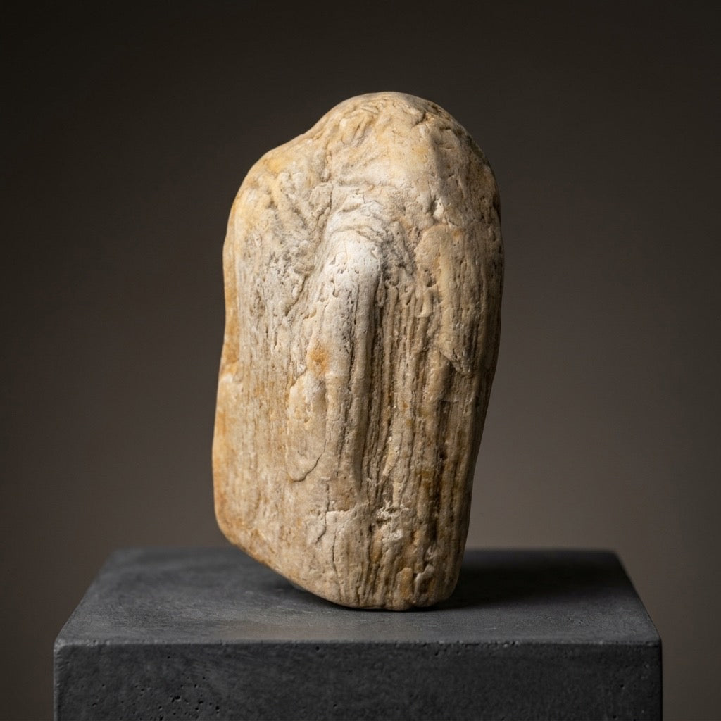 Petrified Wood Specimen — Grain Pattern Preserved in Stone, 266g — detail view