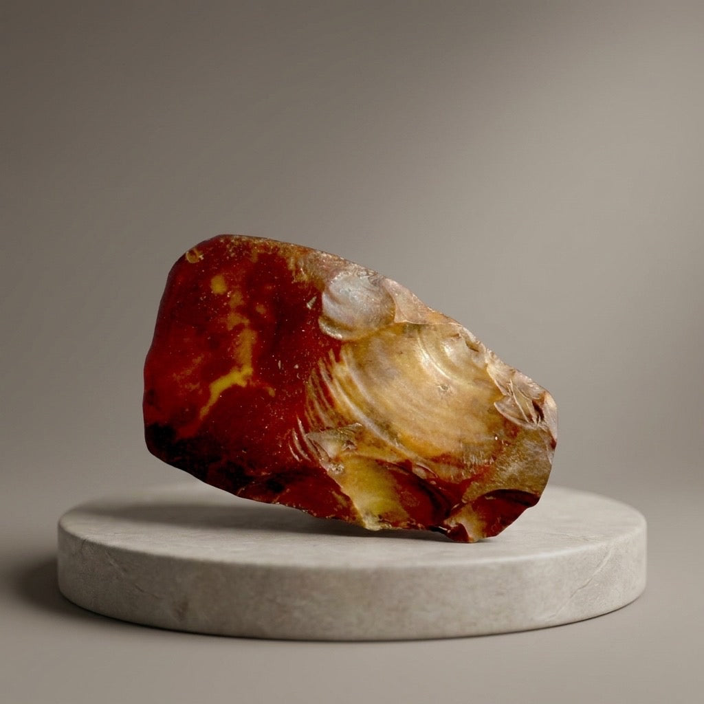 Palaeolithic-Style Handaxe — Knapped Flint Stone Tool, 12g — detail view