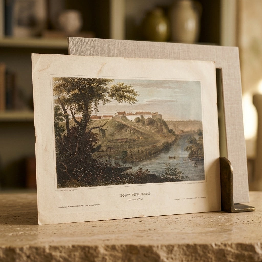 Vintage Fort Snelling, Minnesota Lithograph Print — main view