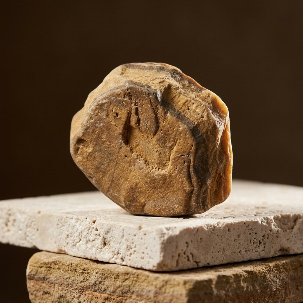 Petrified Wood Specimen — Fossilized Ancient Timber, Agate-Toned, 14g — detail view