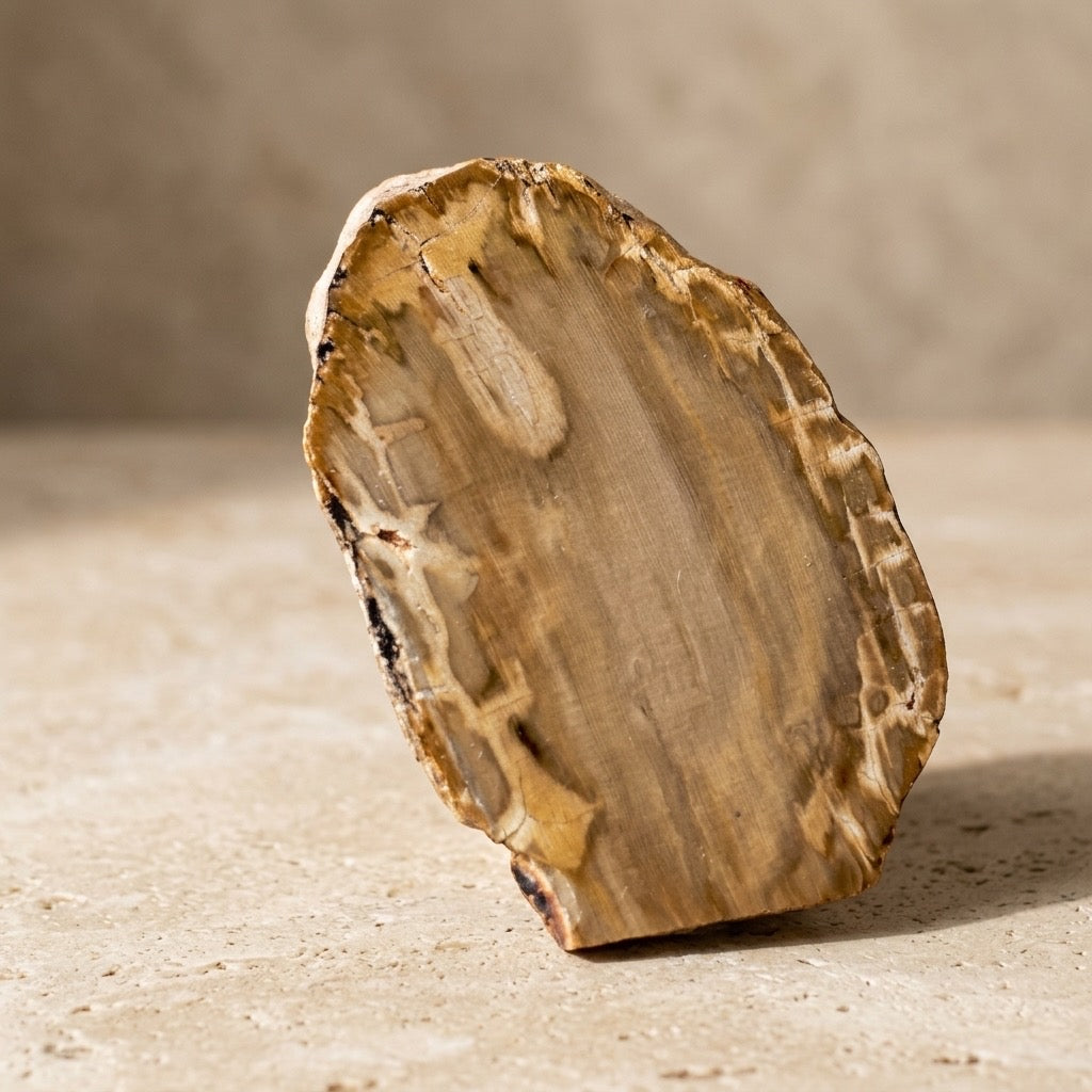 Polished Petrified Wood — Grain & Pattern Preserved in Stone, 86g — detail view