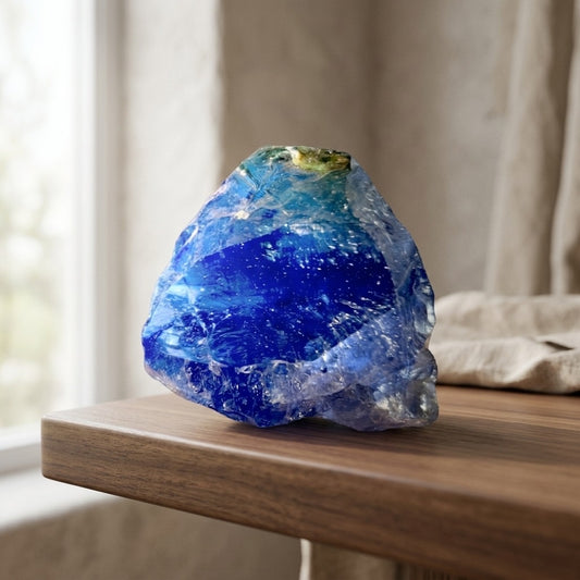 Andara Glass Specimen — Cobalt Blue, Translucent Glass-Like Collector Curiosity, 359g — main view