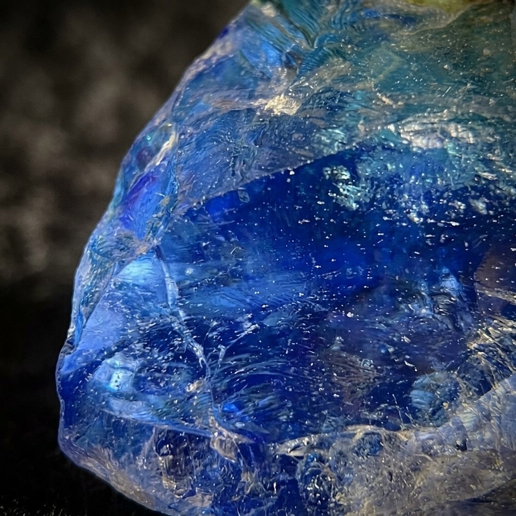 Andara Glass Specimen — Cobalt Blue, Translucent Glass-Like Collector Curiosity, 359g — detail view