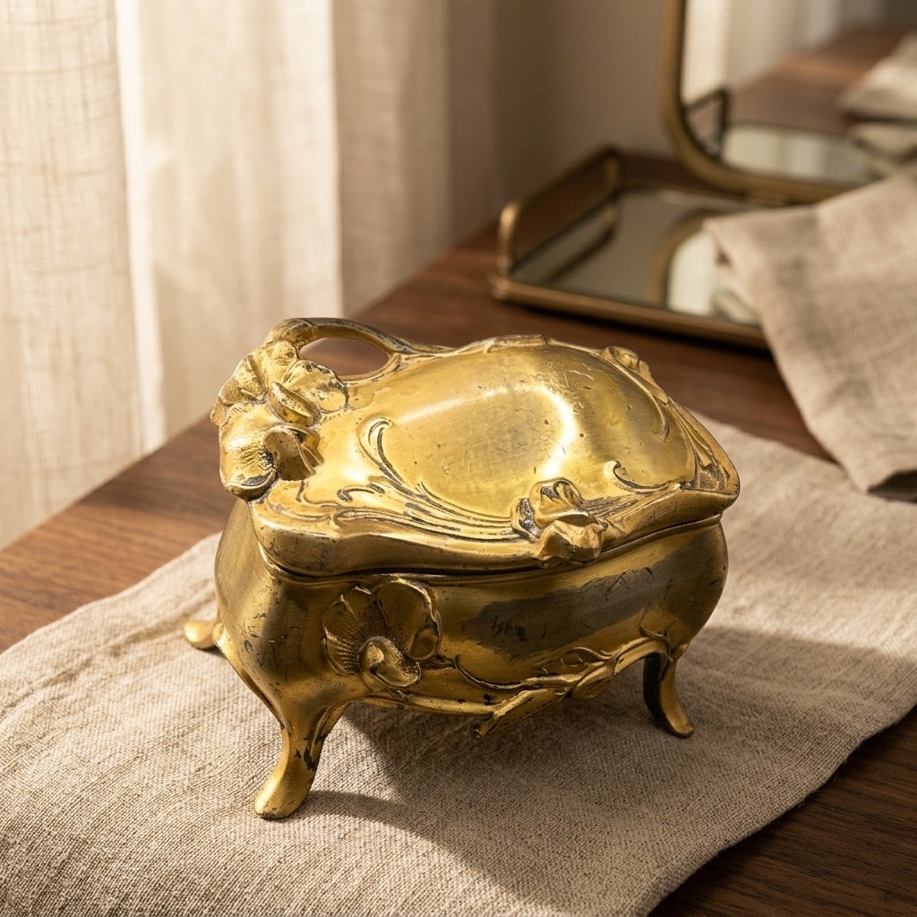 Art Nouveau Jewelry Casket — detail view
