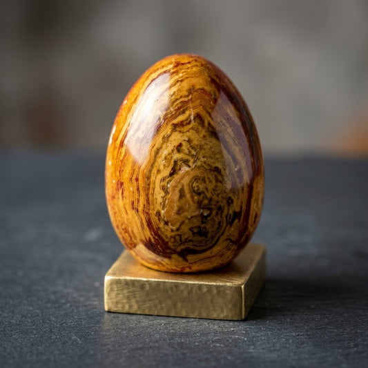 Banded Onyx Egg — Layered Chalcedony, Natural Banding, 254g — main view