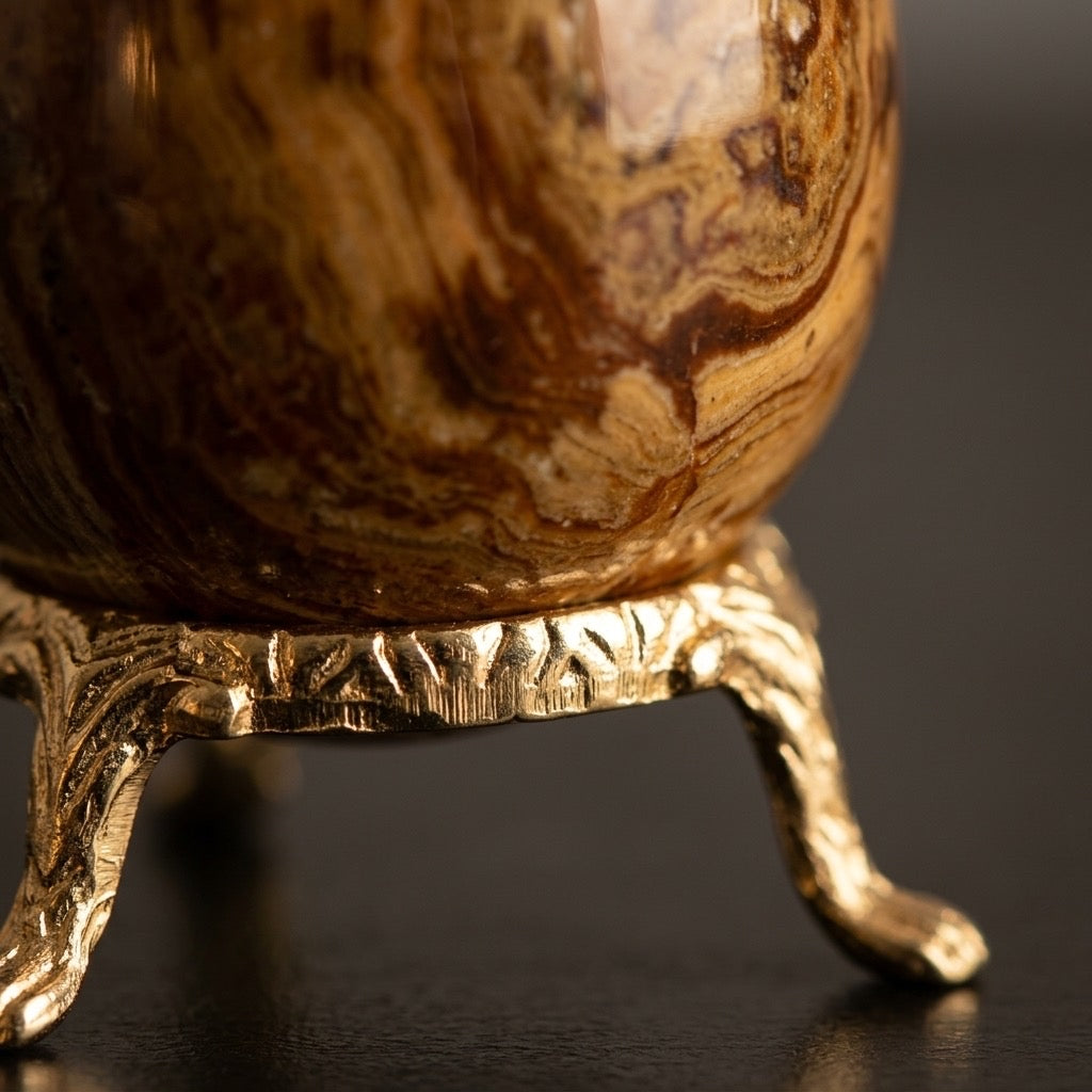 Banded Onyx Egg — Layered Chalcedony, Natural Banding, 254g — detail view