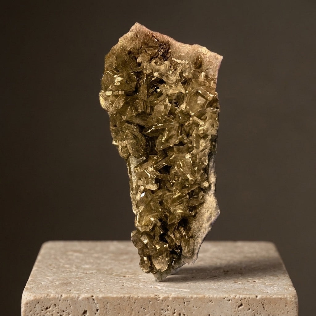 Barite Crystal Specimen — Desert Rose Formation, Layered Blades, 122g — detail view