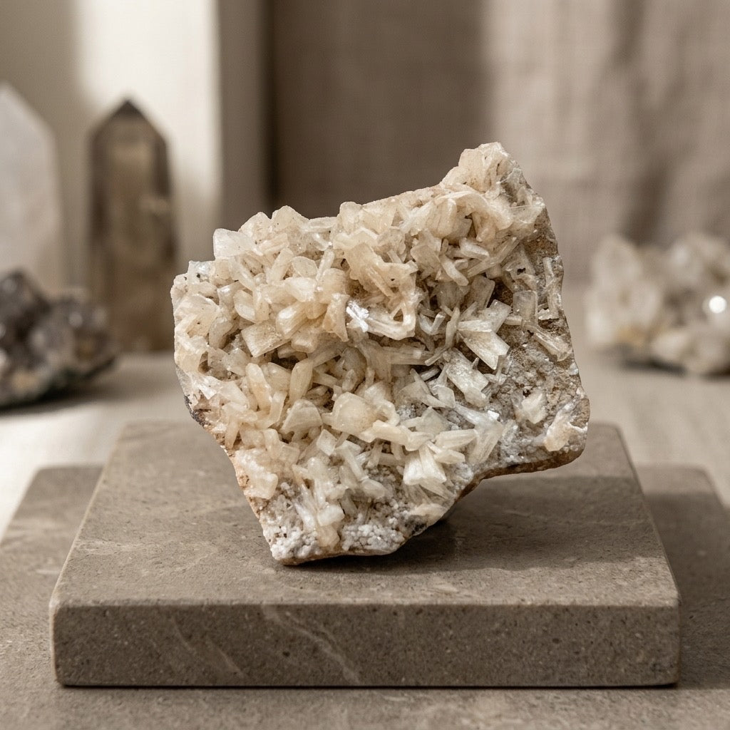 Barite Crystal Specimen — Bladed Rosette Formation, Desert Rose Habit, 41g — main view