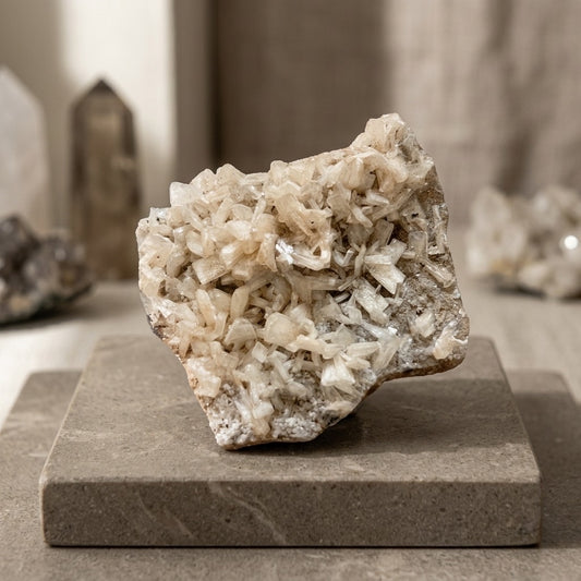 Barite Crystal Specimen — Bladed Rosette Formation, Desert Rose Habit, 41g — main view