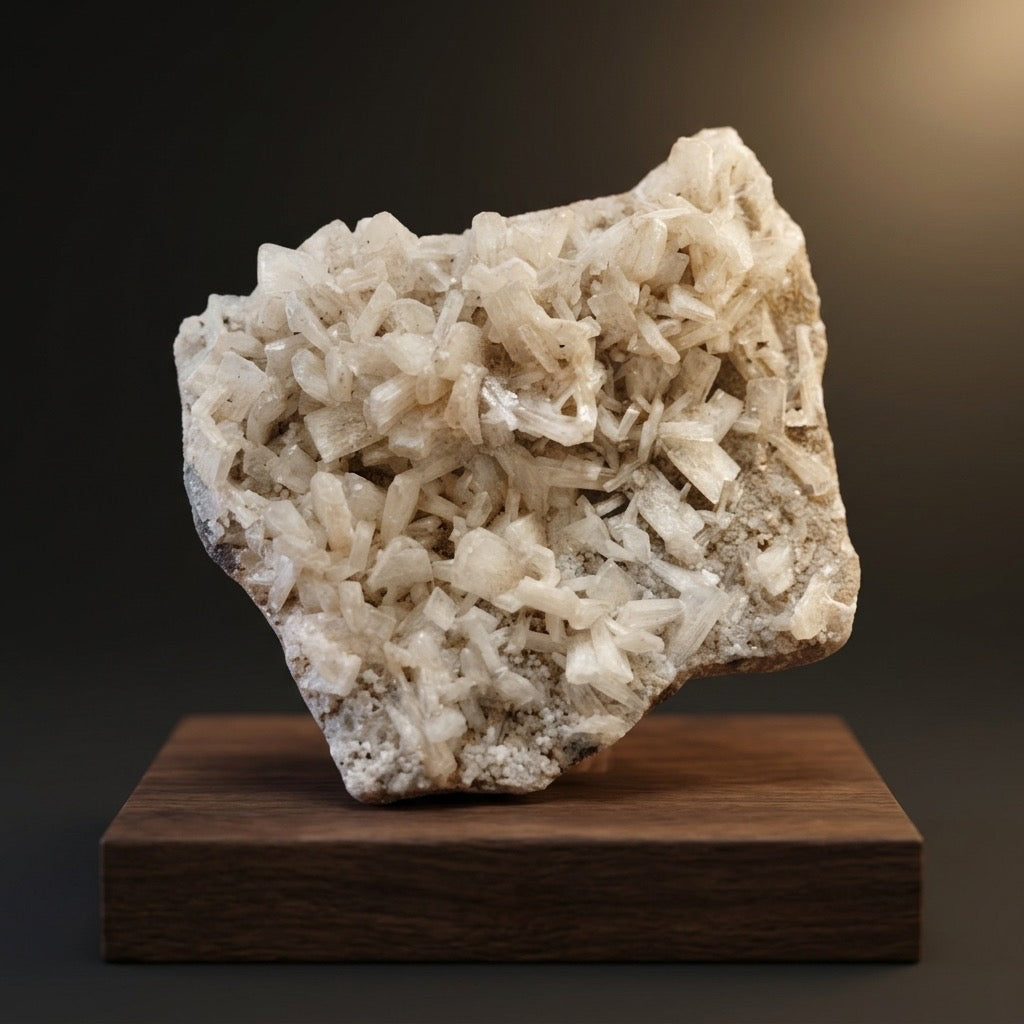 Barite Crystal Specimen — Bladed Rosette Formation, Desert Rose Habit, 41g — detail view
