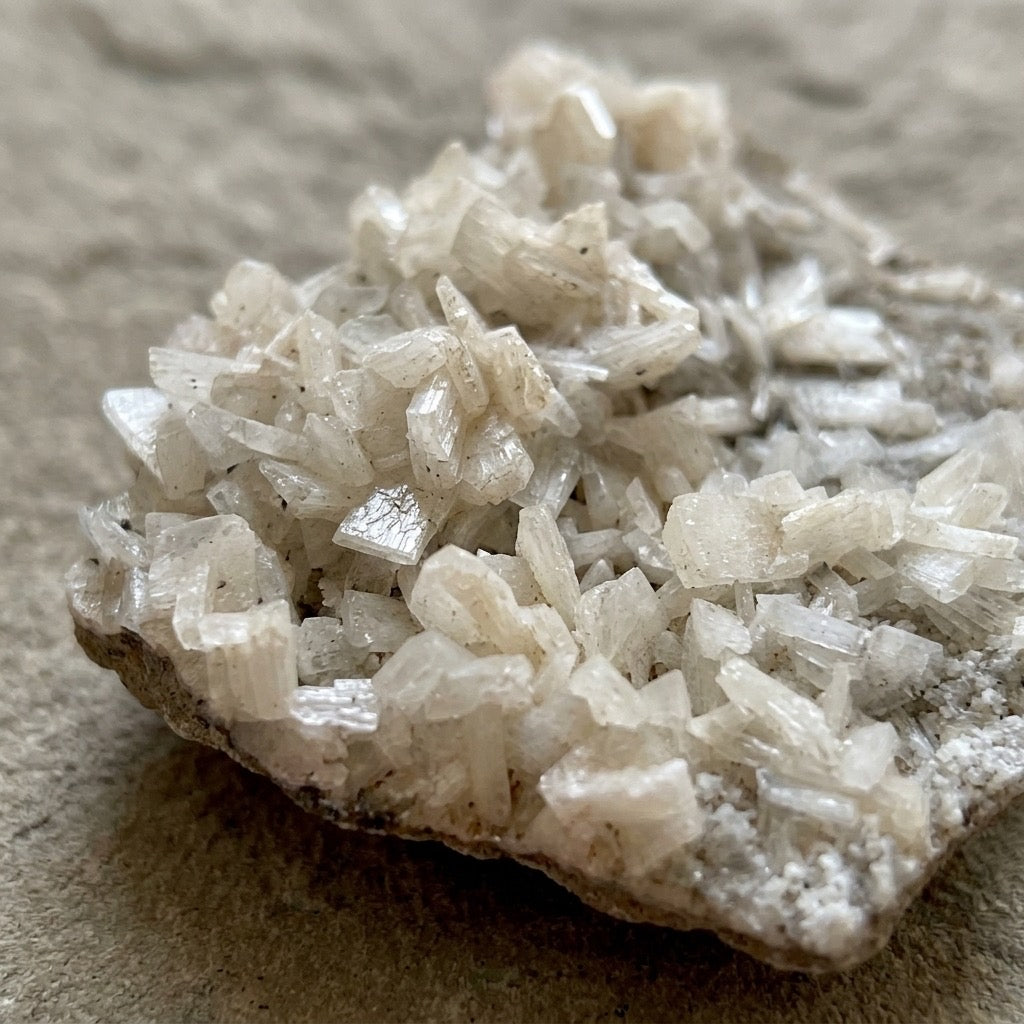 Barite Crystal Specimen — Bladed Rosette Formation, Desert Rose Habit, 41g — detail view